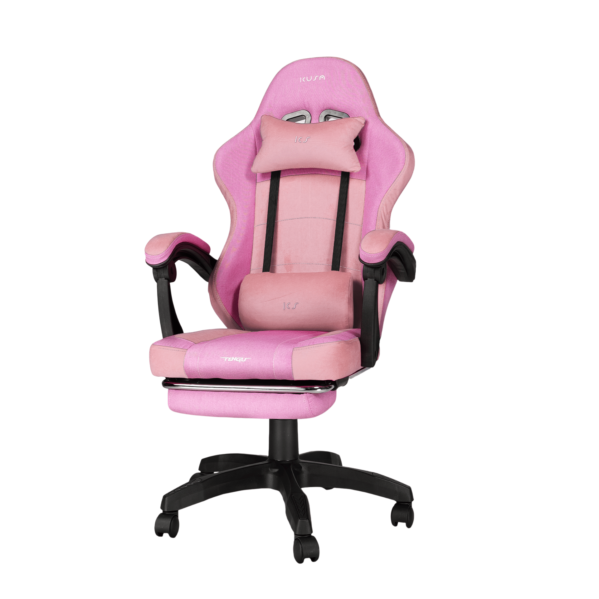 เก้าอี้เกมมิ่ง TENGUGAMINGGEARS รุ่น KUSANAGI (CH-KS-F-PK) สีชมพู เบาะผ้า_0